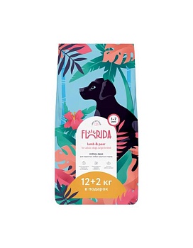 Florida сухой для собак крупных пород Ягненок, груша 14кг купить  зоотовары для животных