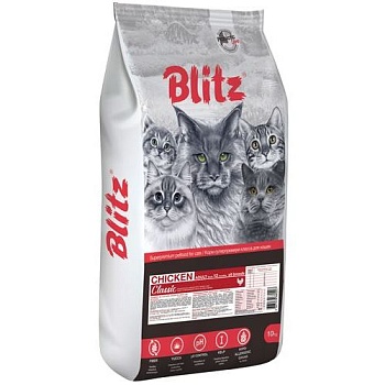 Blitz Сухой Корм для Взрослых Кошек Курица 10кг купить  зоотовары для животных