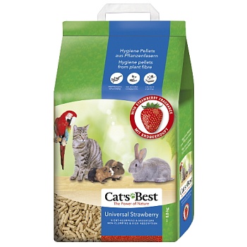 Наполнитель для кошек Cats Best Universal Древесный Впитывающий Клубника 10л купить  зоотовары для животных