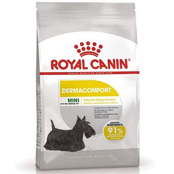 ROYAL CANIN MINI DERMACOMFORT корм для собак мелких пород с раздраженной и зудящей кожей 3кг купить  зоотовары для животных