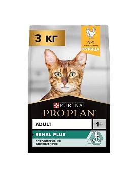 PRO PLAN сухой корм для взрослых кошек, с высоким содержанием курицы 3 кг купить  зоотовары для животных