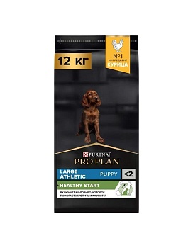 PRO PLAN Puppy Large Athletic сухой корм для щенков крупных пород от 25 кг c атлетическим телосложением Курица 12кг купить  зоотовары для животных