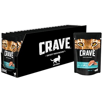 CRAVE Корм консервированный для взрослых кошек Лосось (пауч) 30х70гр купить 