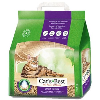 Cat's Best Smart Pellets Древесный комкующийся наполнитель для длинношерстных кошек 2.5кг купить 