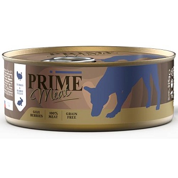 PRIME MEAT консервы для собак Индейка с кроликом филе в желе 325гр купить 