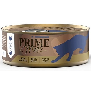 PRIME MEAT консервы для кошек Индейка с кроликом филе в желе 100гр купить 