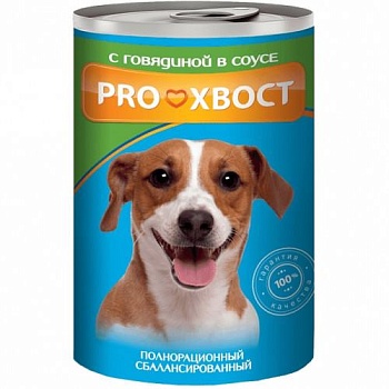 ПРОХВОСТ консервы для собак Говядина в соусе 12х415г купить 