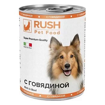 Rush Консервированный корм для собак с говядиной 400г купить 
