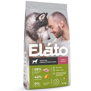 ELATO Holistic сухой для собак средних и крупных пород Ягненок и Оленина 8кг купить 