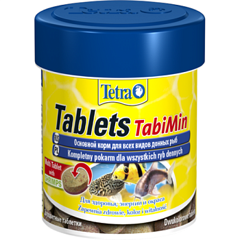 TETRA Tablets TabiMin - корм для всех видов донных рыб в виде двухцветных таблеток с содержанием креветок 120таб купить 