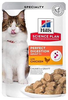 Hills Perfect Digestion консервы для кошек кусочки в соусе идеальное пищеварение 12х85гр купить 