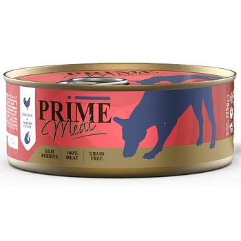 PRIME MEAT консервы для собак Курица с креветкой филе в желе 325гр купить 