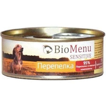 Biomenu Sensitive Консервы для Собак Перепелка 95%-Мясо 24х100г купить 