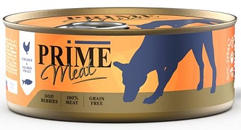 PRIME MEAT консервы для собак Курица с лососем филе в желе 36х325гр купить 