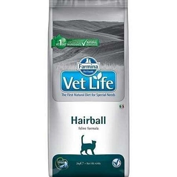 Farmina Vet Life Hairball Корм для Кошек Снижает Образование и Способствует Выведению Шерстяных Комочков Из Жкт 10кг купить 