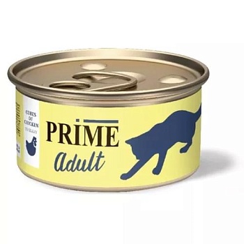 PRIME MEAT консервы для кошек Курица кусочки в соусе 75гр купить 