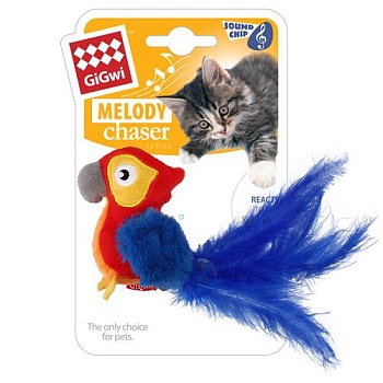 GiGwi Игрушка для кошки "MELODY CHASER SERIES" Попугай со звуковым чипом купить 