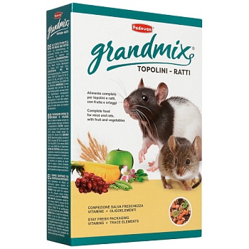PADOVAN GRANDMIX TOPOLINI E RATTI комплексный/основной корм для взрослых мышей и крыс 400гр купить 