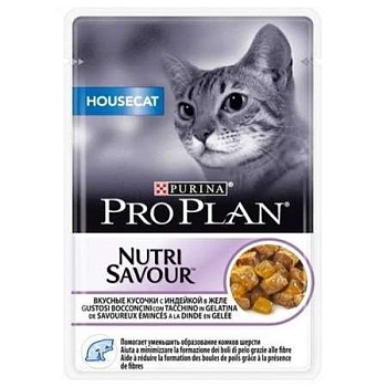 Pro Plan HouseCat Adult консервы для кошек Индейка Пауч 26x85гр купить 