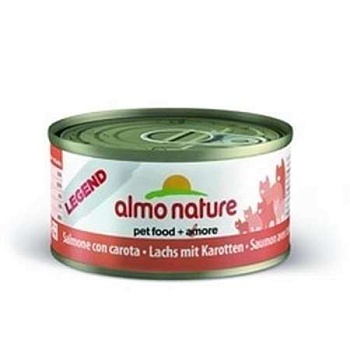 Almo Nature Legend Конcервы для Кошек с Лососем и Морковью 75% Мяса 70г купить 