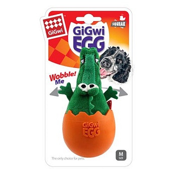 GiGwi Игрушка для собак "GiGwi EGG" Крокодил с пищалкой купить 
