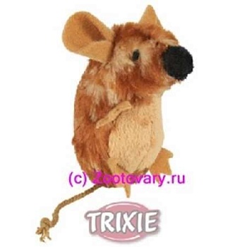 Trixie Игрушка Мышь 8См с Пищалкой Плюш Коричневый Музыкальная купить 